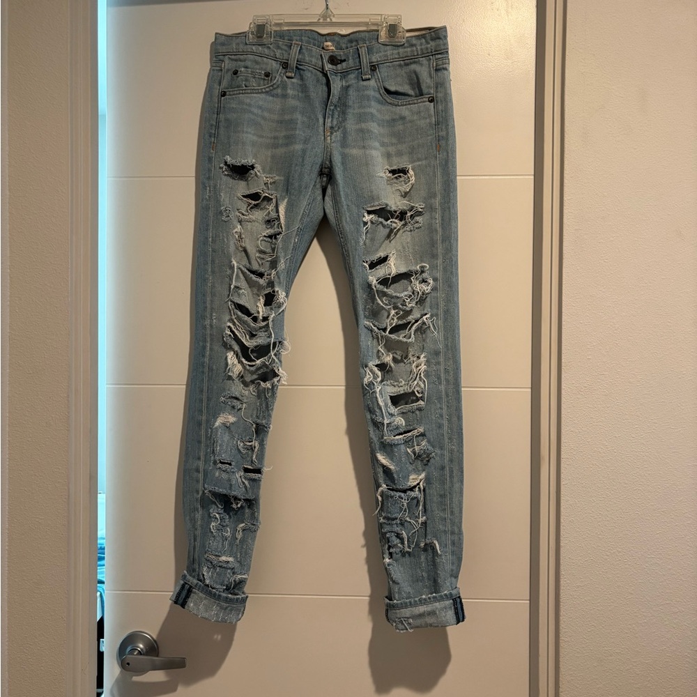 rag & bone Light Blue Distressed Women's Jeans
